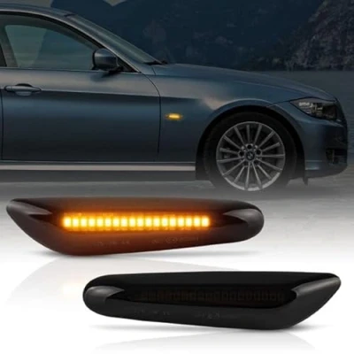 Abbildung von Led Seitenblinker Schwarz Passend für BMW 1er E81 E82 E87 E88 3er E90 E91 E92 E93 E46 nur Bj. 10.01 03.05 5er E60 E61 X3 E83 X1 E84