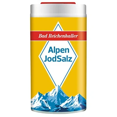 Abbildung von Bad Reichenhaller 10 Stück Alpenjodsalz Ministreuer je 10g Jodsalz Speisesalz