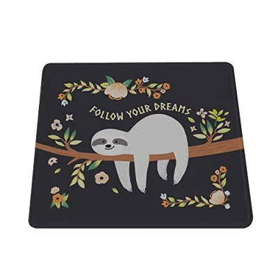 Abbildung von Silent Monsters Mauspad 240 x 200 mm Stoff Mousepad Faultier Vernähter Rand rutschfest für Gaming Büro Office Homeoffice 24 20 cm Mouse Pad Mat Mausunterlage klein f alle Maus Arten