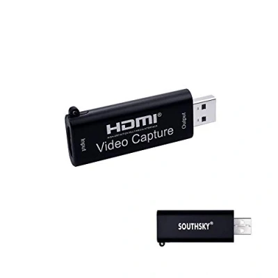 Abbildung von SOUTHSKY HDMI Videoaufnahme,Ausgabe 1080p 60fps,HDMI auf USB 2.0,Video Audio Capture,Mini Größe,tragbar,Metallgehäuse,4K,für OBS,VLC,Amcap,Most Acquisition Software
