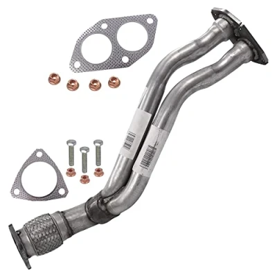 Abbildung von BESTPRICE 1x Abgsrohr Hosenrohr vornemit Anbaumaterial KOMPATIBEL MIT AUDI A4 B5 (8D2), Avant (8D5), VW PASSAT (3B2), Variant (3B5)