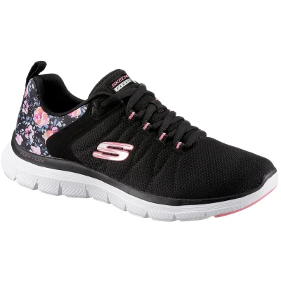 Abbildung von Skechers FLEX APPEAL 4.0 LET IT BLOSSOM Sneaker mit Blumenprint an der Ferse, Freizeitschuh, Halbschuh, Schnürschuh