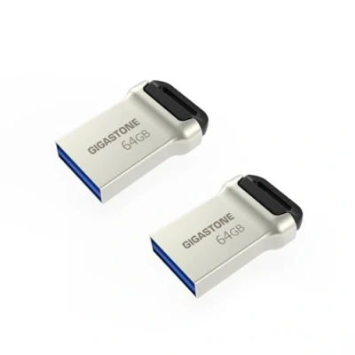 Abbildung von Gigastone Z90 64GB 2er Pack USB 3.1 Flash Laufwerk, Mini Fit Metall Wasserdicht Kompakt Pen Drive, Zuverlässige Leistung Thumb 2.0 / 3.0 Schnittstelle kompatibel