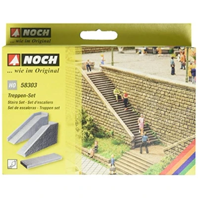 Abbildung von NOCH Modelleisenbahn Fertiggelände H0 Treppen Set