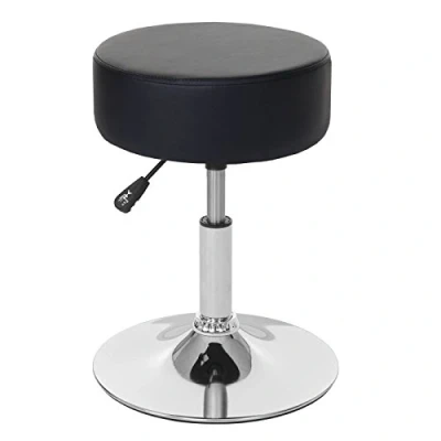 Abbildung von Mendler Hocker HWC C22, Sitzhocker Schminkhocker, höhenverstellbar Ø 35cm Kunstleder, schwarz