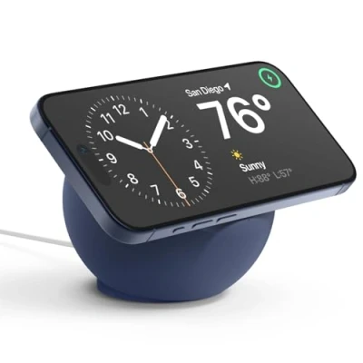 Abbildung von elago MS2 Ladestation Kompatibel mit MagSafe Ladegerät, Premium Ständer iPhone 16, 15, 14, 13, 12 [Ladegerät Nicht enthalten] (Blau)