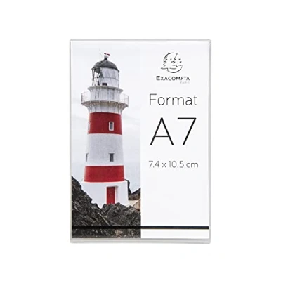 Abbildung von Exacompta 87058HD 10 Stück Etikettenhalter zum Aufstellen einfach zu personalisieren mit Kreaman Maße 105 x 74 mm vertikal DIN A7 Kristallfarben