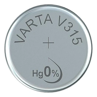Abbildung von VARTA 14501315 Knopfzellen Batterie V315 mit 1,5 Volt, Kapazität 20 mAh, chemisches System Silberoxid, für elektronische Alltagsgeräte zur Sicherstellung einer optimalen Energieversorgung