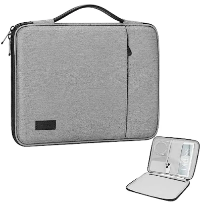 Abbildung von MoKo Tablet Tasche Kompatibel mit iPad Pro 11 M2 2022 2018, 10. 10,9 2022, Air 5/4 Galaxy Tab A8 10,5/Tab S8 11&quot; Polyester Sleeve Case für 9 Tablet, Schwarz/Grau