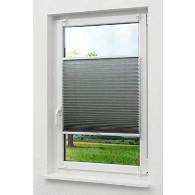 Abbildung von Plissee Klemmen Anthrazit, LYSEL®, blickdicht, HxB 130x45cm