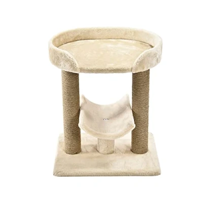 Abbildung von Amazon Basics Katzenbaum mit Plattform, 1 Stück, 45,7 x 35,6 55,9 cm, Beige