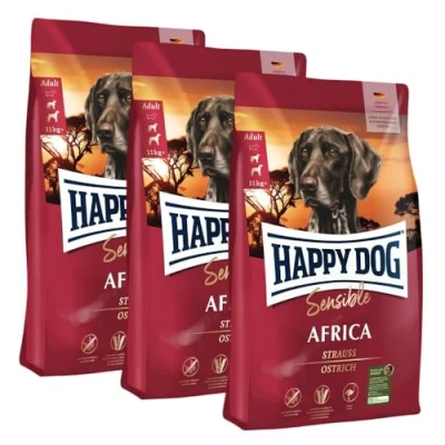 Abbildung von Happy Dog Sensible Africa M 3X 4 kg Trockenfutter, Geschmacksrichtung Strauss