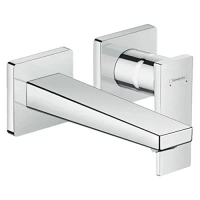 Abbildung von hansgrohe Waschtischarmatur &quot;Metropol&quot;, Unterputz für Wandmontage mit Hebelgriff und Auslauf 16,5cm, chrom