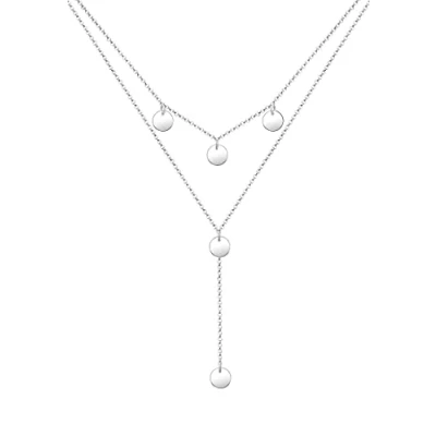 Abbildung von Elli Halskette Damen Y Kette Geo Layer Kreis Plättchen in 925 Sterling Silber