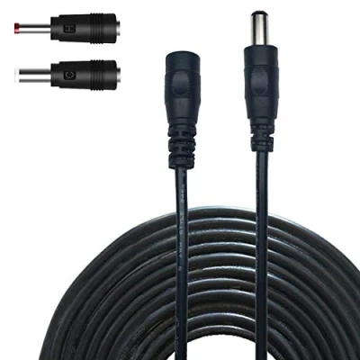 Abbildung von Liwinting 2m/6.56Feet DC Verlängerungskabel 5.5x2.1 mm Anschlusskabel Gleichstrom Verbinderkabel Verteiler Männlich zu Weiblich Verbinder für Netzteil, LED, CCTV Kamera Power, Und 2 Wandler