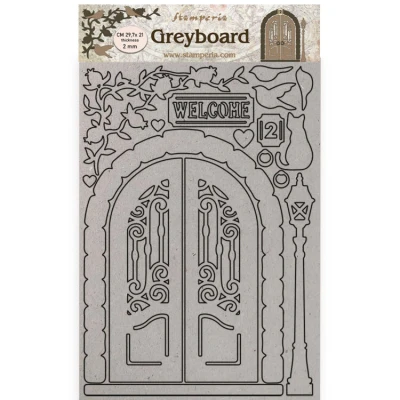 Abbildung von Stamperia KLSPDA449 A4 Greyboard/2 mm Casa Granada welcome door, Leather, Multicoloured, 4
