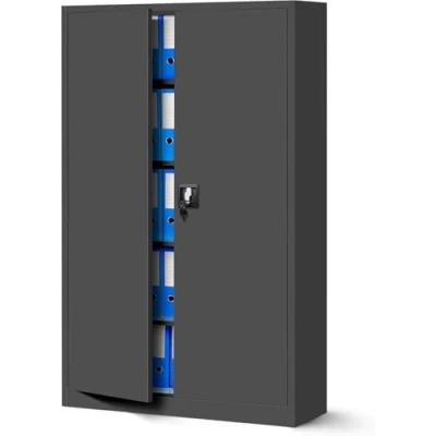 Abbildung von Jan Nowak Büroschrank C001II Aktenschrank XXL Metallschrank Flügeltüren Stahlblech Pulverbeschichtung 185 cm x 115 40 (anthrazit/anthrazit)
