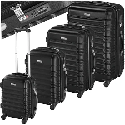 Abbildung von tectake Trolley Hartschalenkofferset 4 tlg., Rollen, erweiterbar