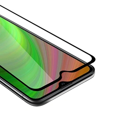 Abbildung von Cadorabo Vollbild Panzer Folie kompatibel mit Samsung Galaxy A20s Schutzfolie in TRANSPARENT SCHWARZ Gehärtetes (Tempered) Display Schutzglas 9H Härte 3D Touch
