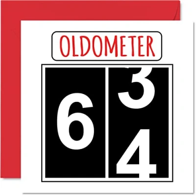 Abbildung von Stuff4 Lustige Karten zum 64. Geburtstag für Männer und Frauen Oldometer Glückwunschkarte Vater, Mutter, Opa, Kindermädchen, Oma, 145mm Grußkarten, Karte