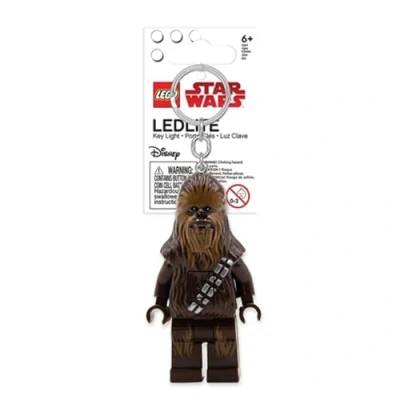 Abbildung von IQ Lego Star Wars Chewbacca Schlüsselanhänger mit LED Taschenlampe Spielzeuggeschenke für Kinder 76 mm große Figur 2 CR2025 Batterien enthalten