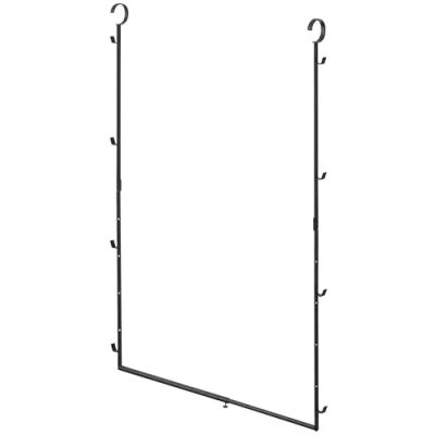Abbildung von Yamazaki 5679 SMART 2 stöckige ausziehbare Kleiderstange, schwarz, Stahl, minimalistisch, 56～96 x 5,5 100 cm