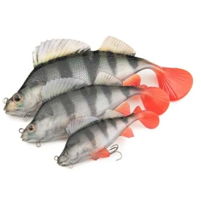 Abbildung von Fox Rage Ultra Realistic Perch Replicant Gummiköder, Gewicht/Länge/Hakengröße:52g / 14cm Gr.2
