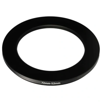 Abbildung von vhbw Step Down Ring Adapter von 72 mm auf 52 für Kamera Objektiv Filteradapter, Metall, Schwarz