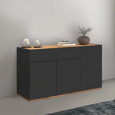 Abbildung von INOSIGN Sideboard &quot;Garda, Kommode, Schrank, Kredenz&quot;, 3 Türen, 1 Schublade, grifflos Breite 120,1 cm