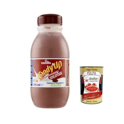 Abbildung von 12x Candia CANDY&#039;UP Chocolate Flavour Milch und Schokolade trinkfertig 500ml + Italian Gourmet polpa 400g