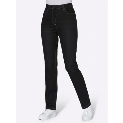 Abbildung von Sheego Jeans Straight Leg, Damen, Größe: 44, Black denim