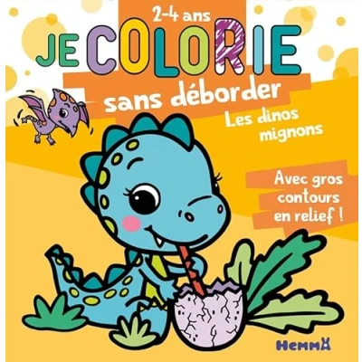 Abbildung von Je colorie sans déborder (2 4 ans) Les dinos mignons T67 Avec gros contours en relief !: reliefs !