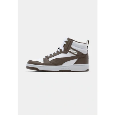 Abbildung von Puma Rebound V6 Unisex Sneaker high, Größe: 39, White/flat bronze Hochwertiges lederimitat