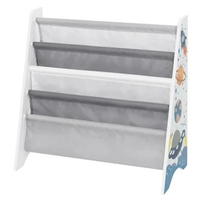 Abbildung von Joyz Spielzeugtruhe Kinderregal Kindermöbel Kinderzimmerregal Spielzeug Spielzimmer Möbel, Weltraum Bücherregal mit 4 Fächern Pressspan / Polyester