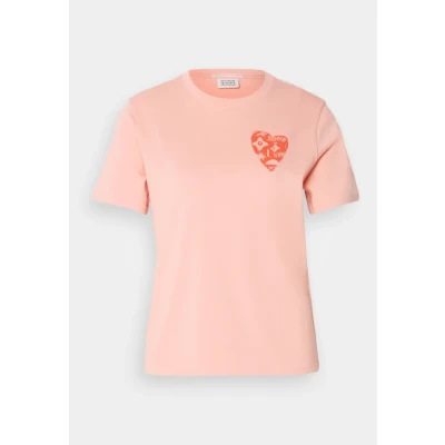 Abbildung von Scotch &amp; Soda Chest Artwork Regular FIT Tshirt print, Damen, Größe: Medium, Peach pink