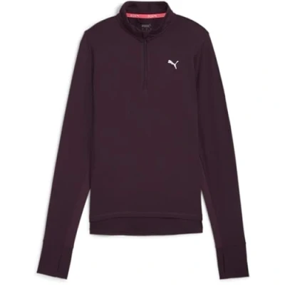 Abbildung von Puma RUN Favorite 1/4 ZIP Langarmshirt, Damen, Größe: Large, Midnight plum