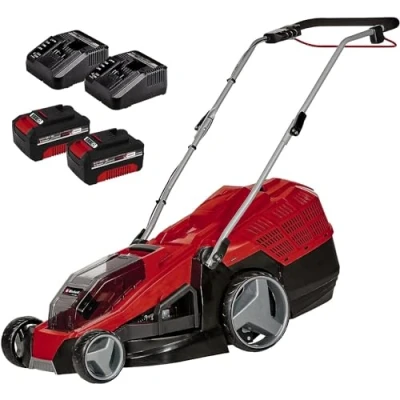 Abbildung von Einhell GE cm 36/43 M Akku Rasenmäher 43 2x18V/4.0Ah und Ladegerät