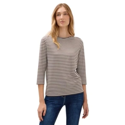 Abbildung von CECIL Damen 3227486 Gestreiftes Shirt, Cocoa Taupe, X Small
