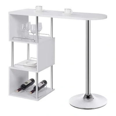 Abbildung von Woltu Bartisch (1 St), Bistrotisch mit 3 Ablagefläche, aus Metall, MDF