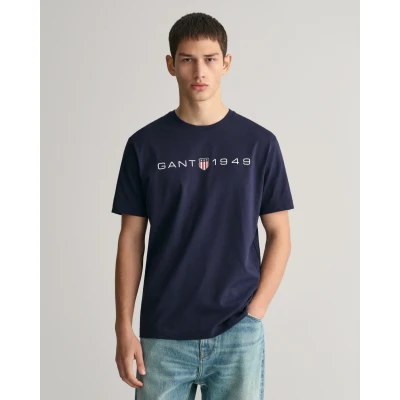 Abbildung von GANT Graphic Tshirt print, Herren, Größe: Small, Evening blue
