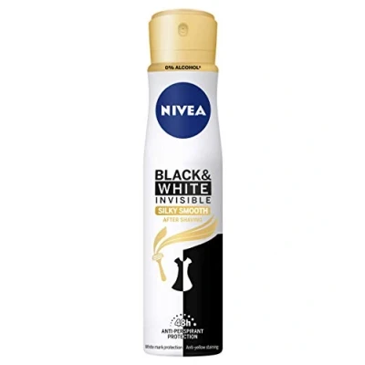 Abbildung von NIVEA Black &amp; White Invisible Silky Smooth Anti Transpirant (250 ml, 6 Stück) After Shaving Deodorant für Frauen, Spray Damen