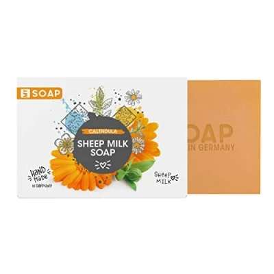 Abbildung von MY SOAP Schafmilchseife, Natural by accentra, handgefertigte Schafmilchseife in Papierschachtel, 100g, Motiv/Duft: Ringelblume