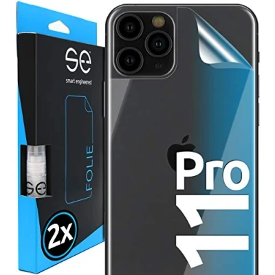 Abbildung von smart engineered [2 Stück] 3D Schutzfolien für die Rückseite kompatibel mit Apple iPhone 11 Pro, transparenter, selbstheilender Schutz vor Schmutz und Kratzern, Backcover, kein Schutzglas