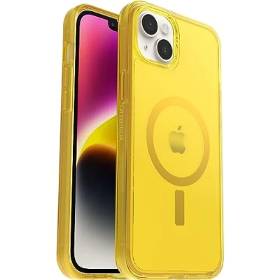 Abbildung von OtterBox Symmetry Clear Hülle für iPhone 14 Plus, sturzsicher, schützende Hülle, 3X getestet nach Militärstandard, Sun Day