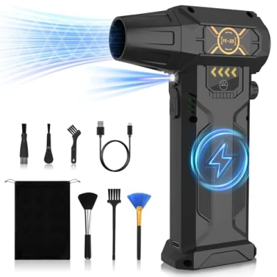 Abbildung von Elektrische Staubgebläse Luftdruckspray, 3 Gang 150000 U/min, Druckluft Compressed Air Duster mit 8000mAh Akku
