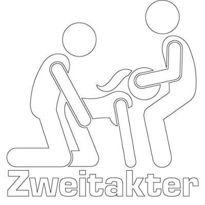 Abbildung von Aufkleber Sticker Zweitakter geplottet weiß JDM Tuning Autoaufkleber Fun Lustig Stickerbomb Sex Girls Moped Mofa Motorrad Simson