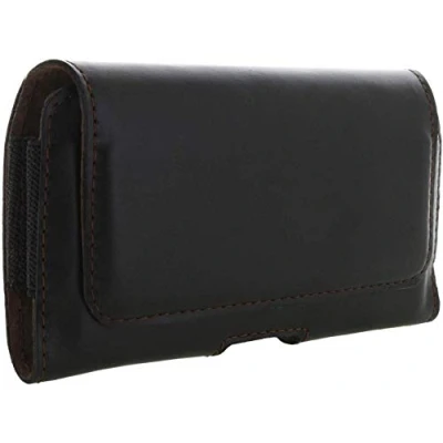 Abbildung von honju Horizon Echtleder Gürteltasche für Smartphones Tasche kompatibel mit Apple iPhone 15/15 Pro, 14/14 SE (2020) / 11/11 XS/XR/X 8/7 6S schwarz