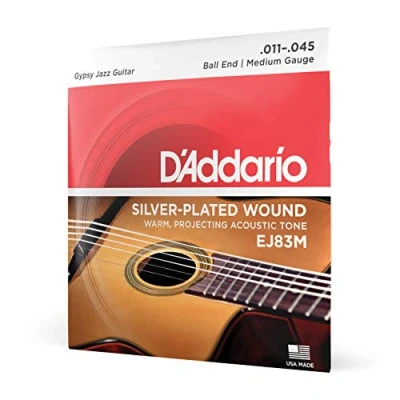 Abbildung von D&#039;Addario Gitarrensaiten Westerngitarre Akustikgitarre Acoustic Guitar Strings EJ83M Saitensatz für Akustik Gitarre 0,027 cm 0,11 (.011 .045 Zoll)