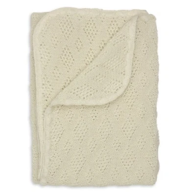 Abbildung von Disana Baby Wolldecke Gestrickt aus 100% kbT Schurwolle, Größe 100x80cm, Weiß, Medium