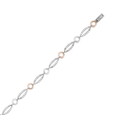 Abbildung von Orphelia Damen Armband Silber vergoldet teilvergoldet Zirkonia weiß Brillantschliff 18.5 cm ZA 1005